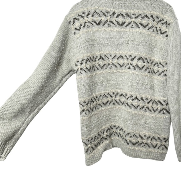 Liz Claiborne Vintage Wool Blend Aztec Pattern Stripes Grandpa Knit Sweater - Picture 11 of 16